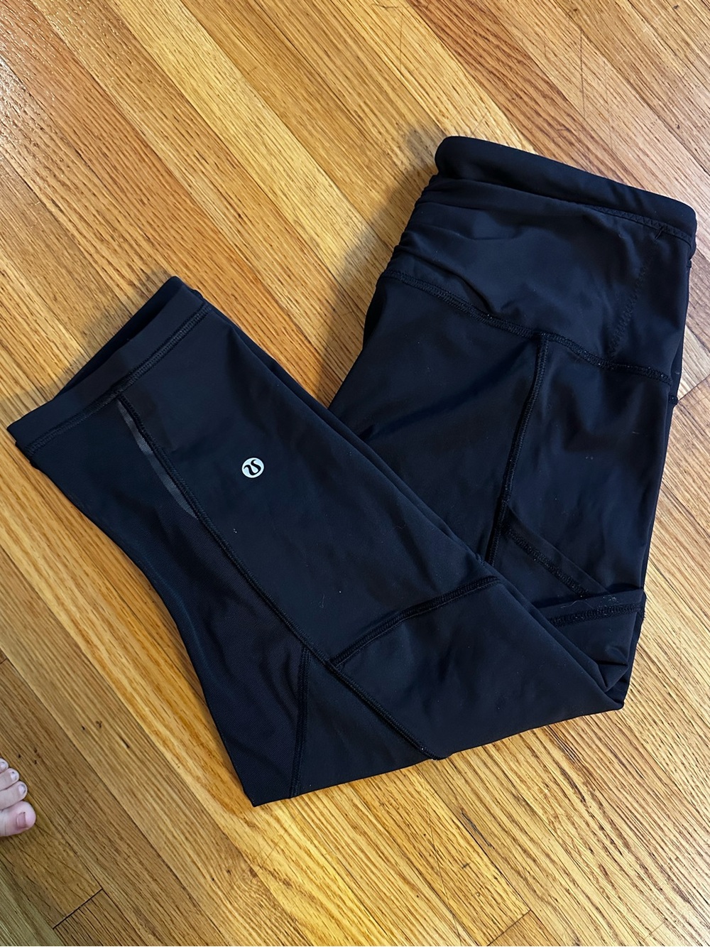 lululemon athletica Black High-Rise Athletic Leggings with Reflective Logo